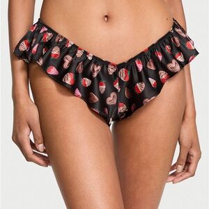 COPY - VICTORIA'S SECRET  Flutter Skirted Satin Cheeky Panty In Black Chocolates